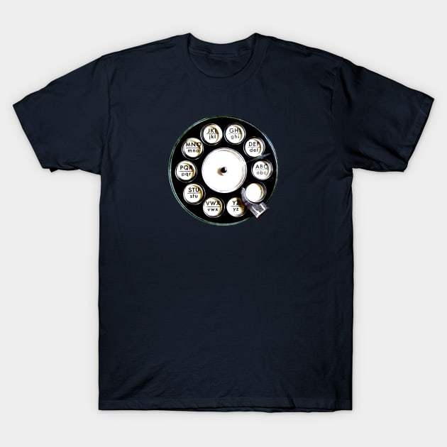 Call Retro Phone Dial T-Shirt by badlydrawnbabe